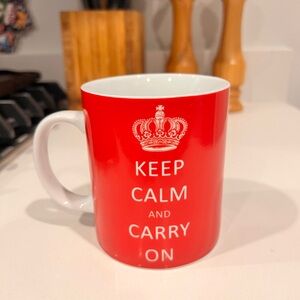 Red Keep Calm and Carry On Mug